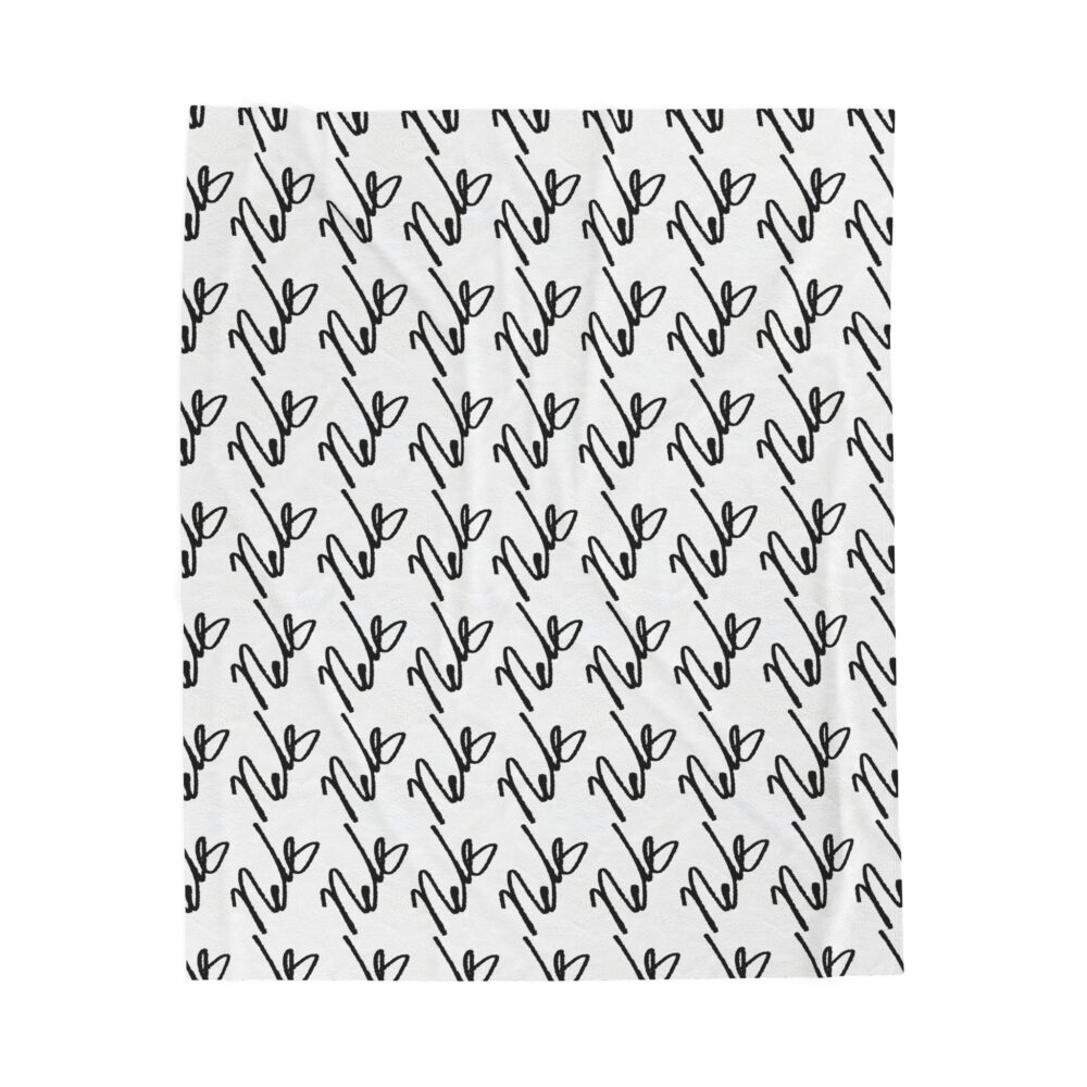 Natalie Decker signature Velveteen Plush Blanket – Minimal Script Heart ...