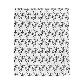 Natalie Decker signature Velveteen Plush Blanket – Minimal Script Heart Pattern, Cozy Lightweight Throw