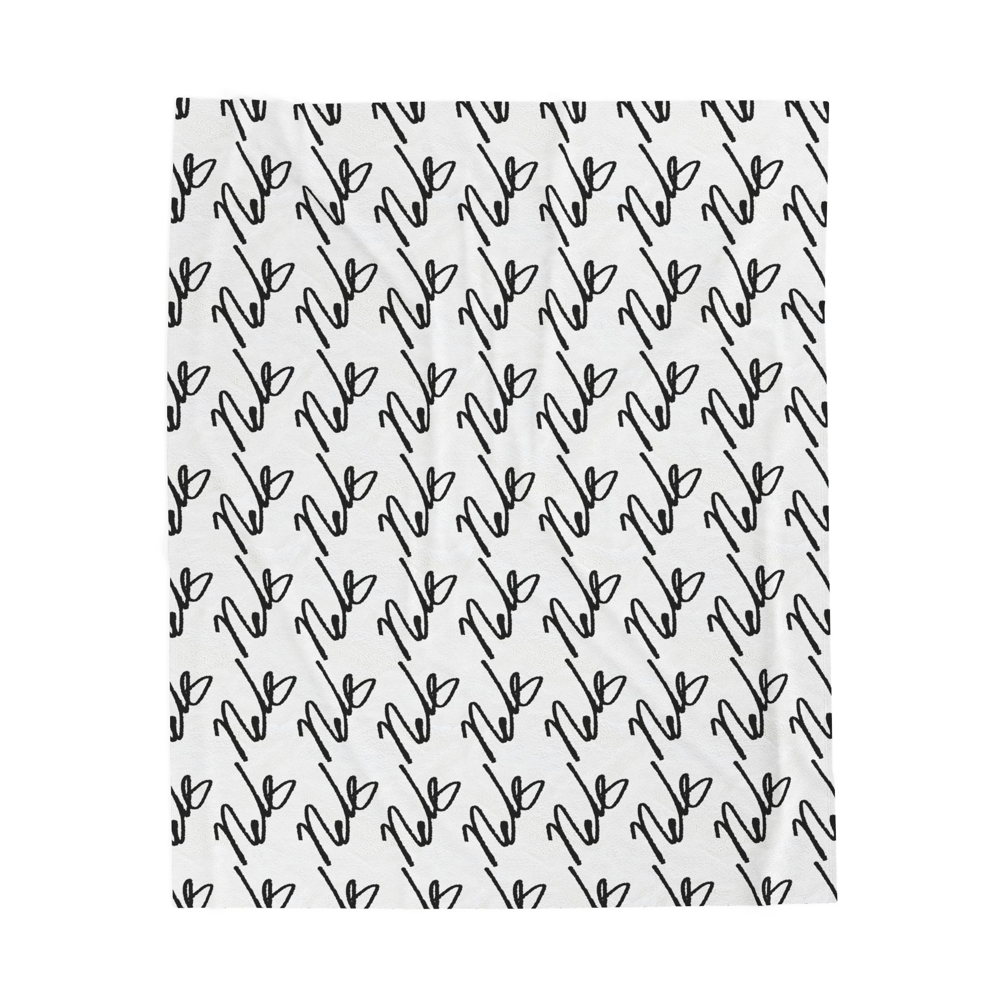 Natalie Decker signature Velveteen Plush Blanket – Minimal Script Heart Pattern, Cozy Lightweight Throw